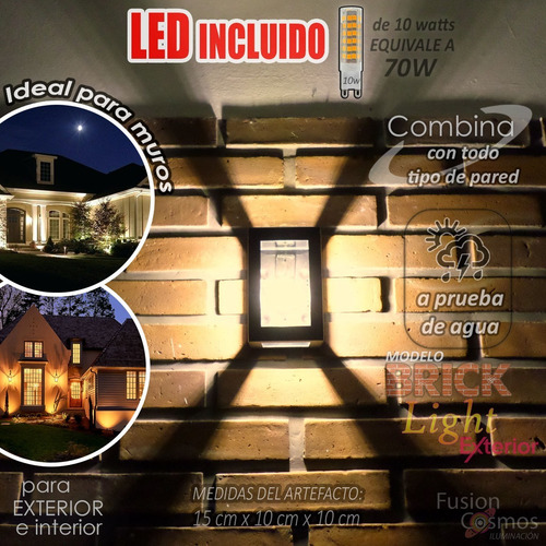 Imagen 3 de 10 de Artefacto Iluminación Exterior Iluminación Led 10w Pack X13u