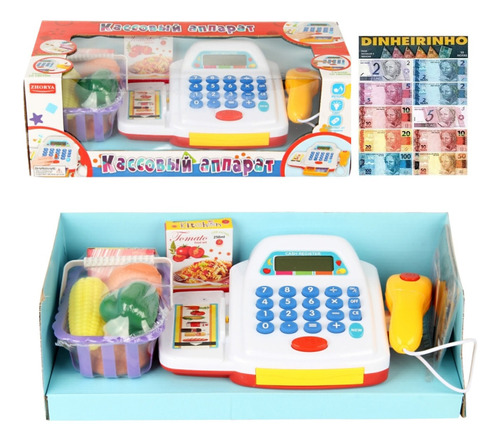 Caixa Mini Supermercado Brinquedo Infantil Crianças Dinheiro Cor Colorido