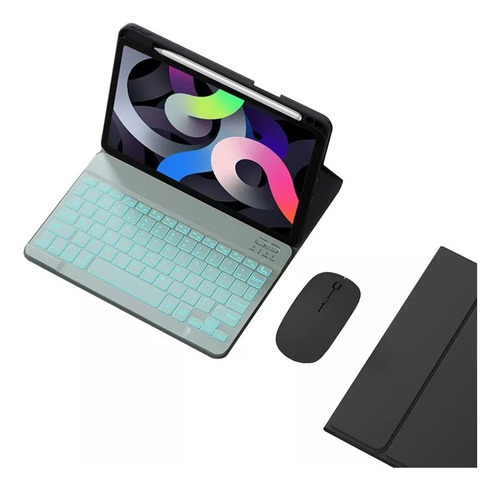 Funda+teclado+mouse Iluminado Para iPad 9.7 Inch 5/6th/air 2