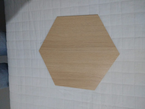 Decoração Módulos Hexagonal - Tecido Espuma Madeira 16 Peçs