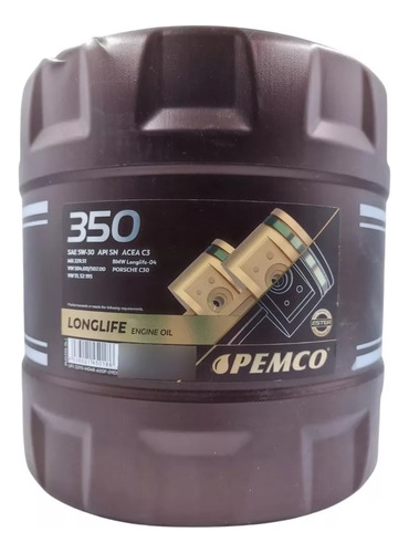 Aceite 5w30 Pemco Idrive 350 Fully Synthetic Acea C3 7lts