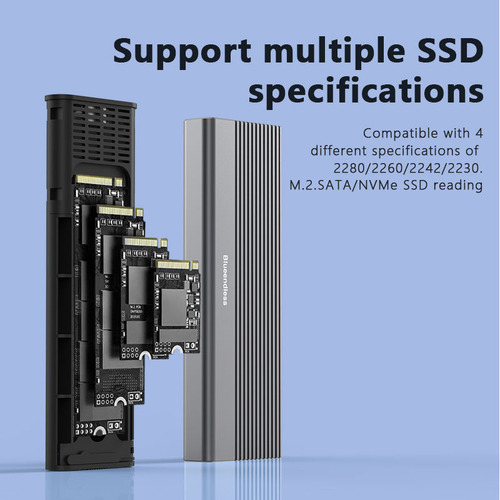 Enclosure M.2 Nvme Sata 10gb/s Usb-c A Usb-a Usb3.1 Case