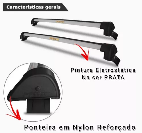 Bagageiro de teto Solar alumínio colado prata Uno Mille 1984 a