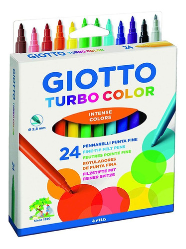 Canetinha Hidrocor Giotto Turbo Color Estojo 18 Cores