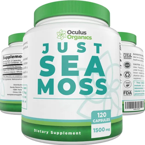 Cápsulas Sea Moss Oculus Organics 120 Cápsulas 1500 Mg