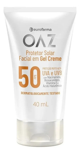 Protetor Solar Facial Oaz Fps 50 40ml