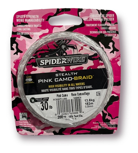 Multifilamento Spiderwire Pink Camo X182mts