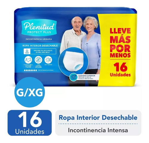 Plenitud Ropa Interior Protect Plus - 16 Un Talla G/xg