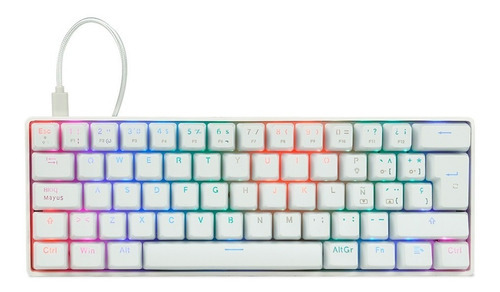 Teclado Mecanico Game Factor Kbg560 Switch Gateron Rgb Rosa