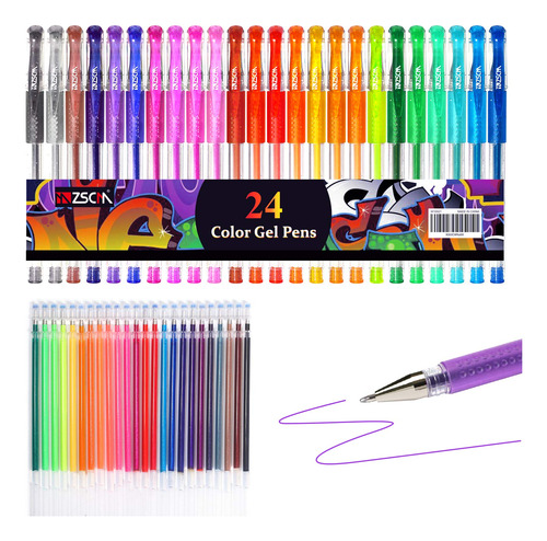 Pensos De Gel De Brillo Zscm 48 Pack Color Gel Pens Juego De