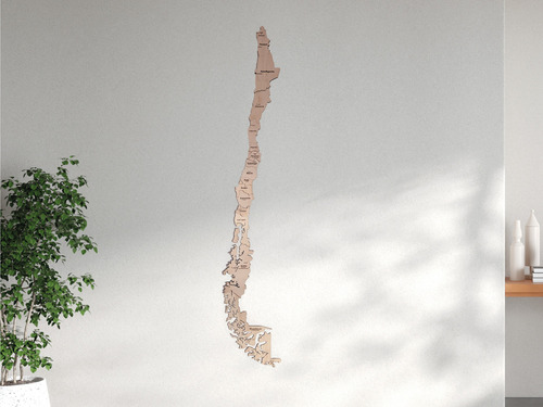 Mapa De Chile Madera 180cm 3d Con Relieve