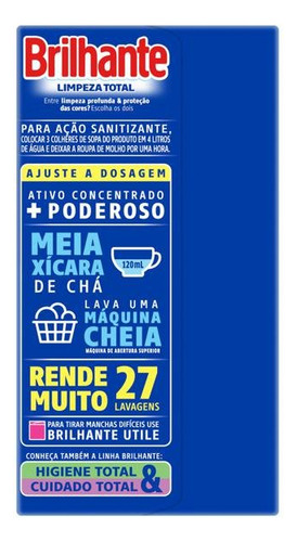 Brilhante Sabão Em Pó Limpeza Total Roupas Brancas E Colorid