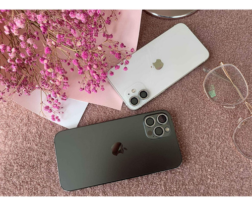 Vidrio Templado Camara Strass Para iPhone 11 Pro 12 Pro Max