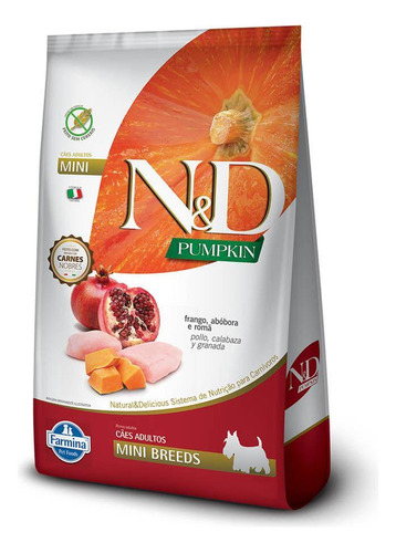 Ração N&d Cães Adultos Pumpkin Frango Mini Breeds 2,5 Kg