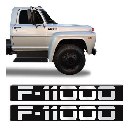 Par De Emblemas Ford F-11000 Adesivo Lateral Preto Resinado