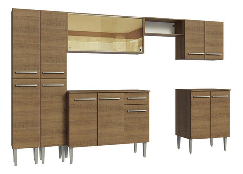 Armario De Cocina Completo 293cm Emilly Madesa 05 Marrón