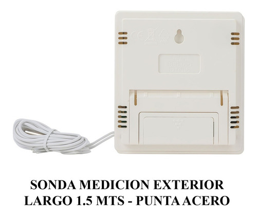 Imagen 7 de 10 de Termometro Higrometro Digital Int Ext Humedad Y Temperatura