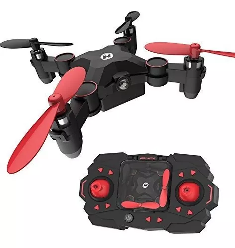 Dron Para Niño Plegable Portatil Control Remoto Negro Y Rojo