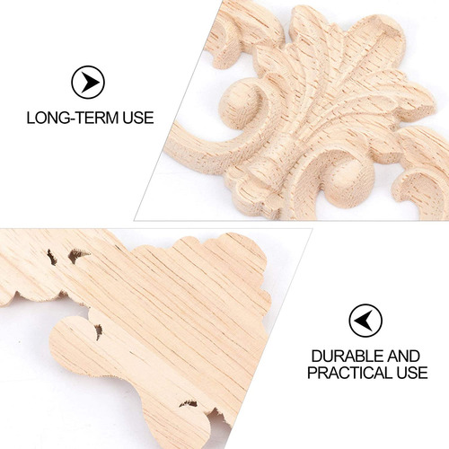 6 Piezas De Molduras De Madera, Apliques De Madera, Calcoman