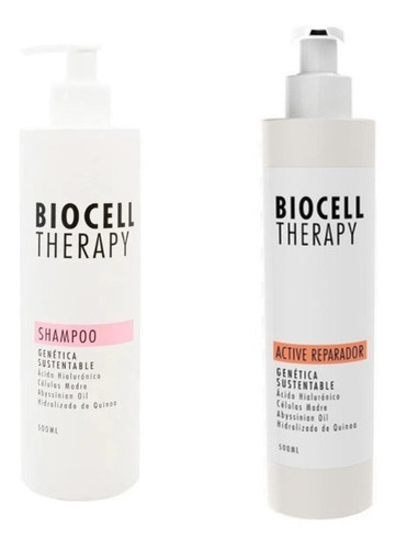 Kit Biocell Therapy Shampoo 500ml + Active Reparador 500ml 