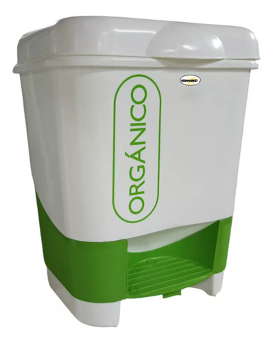 Bote De Basura separador de reciclaje Organico tacho Con Pedal Cesto Papelero cocina hogar oficina 10 Lt Yesh Market Color Verde