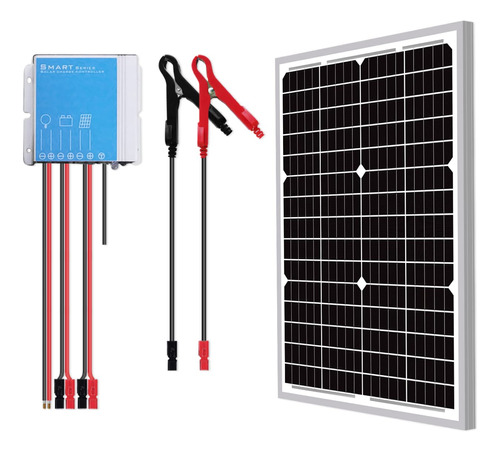 Newpowa Kit De Panel Solar Mono, 30 W, 24 V, Impermeable, Fu