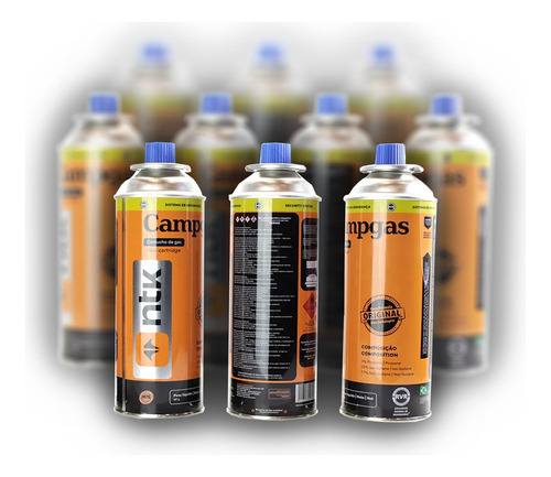 10 Refil Gás Butano 227g Maçarico Fogareiro Recarga Nautika