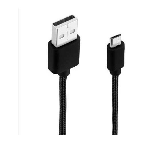 Cable Trenzado Micro Usb Negro Carga Y Sincroniza Datos