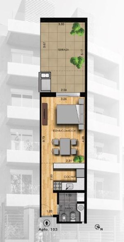 ¡apartamento Monoambiente En Venta En Buceo Con Patio Y Parrillero!