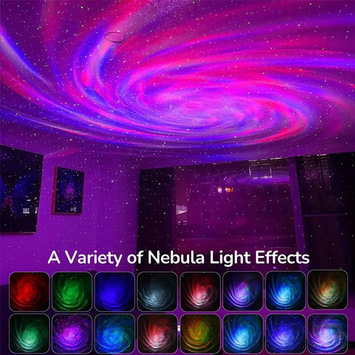Proyector De Galaxia Estrellas Capsula Espacial 3 En 1 Blanco