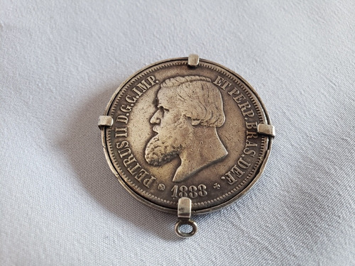 Antiga Moeda De 2000 Reis 1888 Em Prata Excelente Estado (Usado)