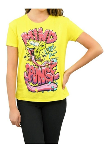 Imagen 1 de 5 de Playera Bob Esponja Nickelodeon Mind Sponge Serie