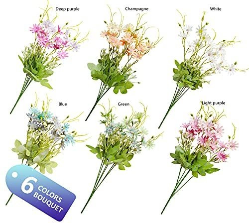Sunnaly 6 Paquetes De Flores Artificiales De Margaritas Resi