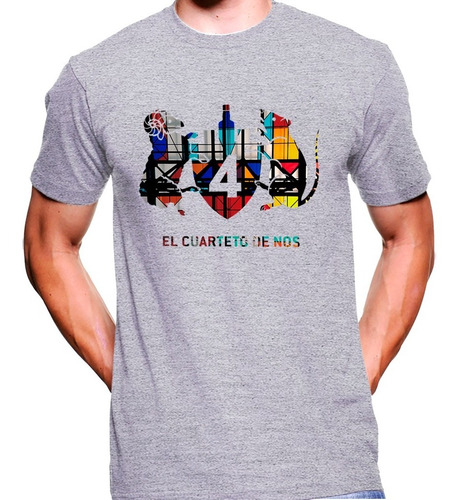 Camiseta Premium Dtg Rock Estampada El Cuarteto De Nos 01