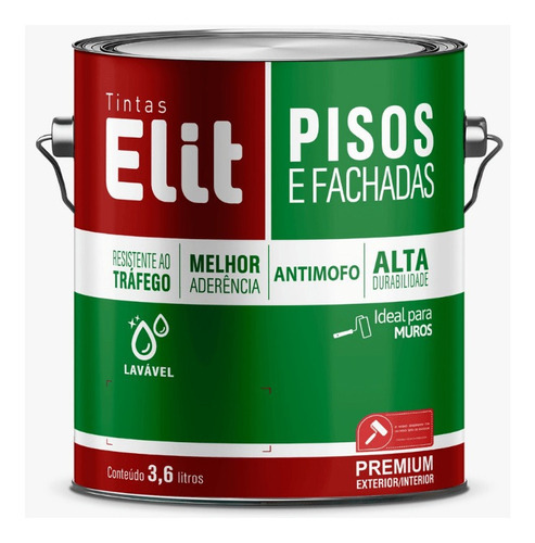 Tinta Pisos E Fachadas Premium 3,6l - Elit Cinza Cor Verde