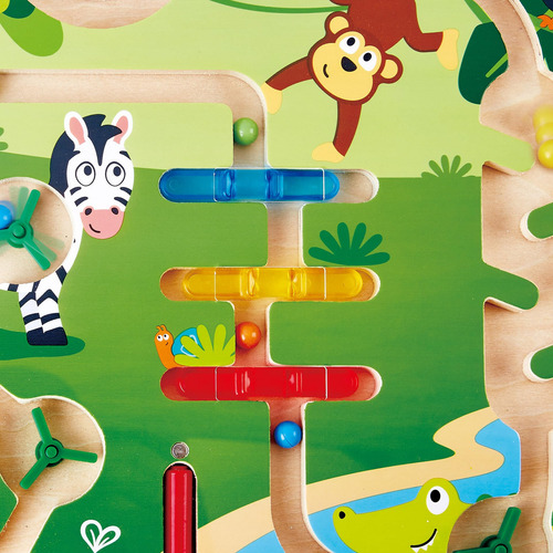 Laberinto Magnético De Madera De La Selva - Hape E1714