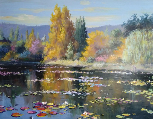 Cuadro Pintura  Laguna De Nenúfares   Autor. Roberto Minder