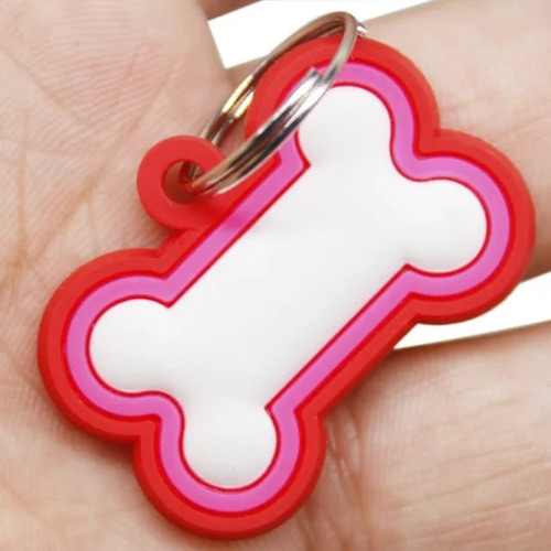 Llavero Placa Identificatoria Reflectivo Para Perro Mascota