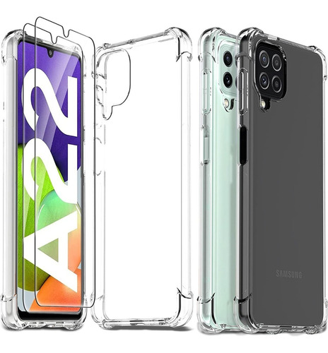 Funda Para Samsung A22 4g Antishock Transparente + Templado