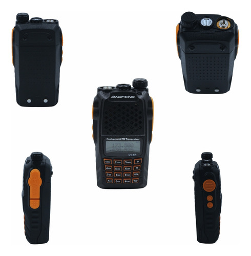 Kit 4 Baofeng Uv-6r Radio Ht Walk Talk Dual Band Uhf Vhf Bandas De Freqüência 136-174/400-520 Mhz Cor Preto