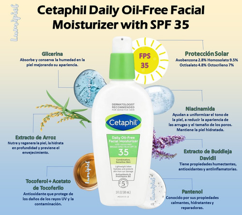 Cetaphil Daily Oil-free Facial Moisturizer With Spf 35 88ml Todo Tipo De Piel Día