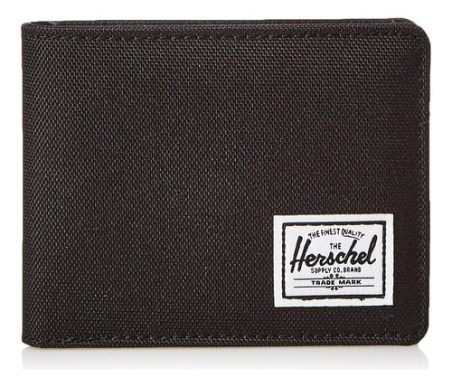 Billetera De Hombre Herschel Hank Frontal Negro Sintetico