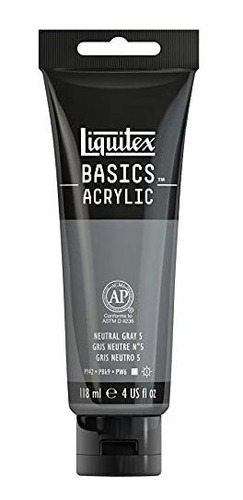 Pintura Acrílica Liquitex Basics, Tubo De 4 Oz, Gris Neutro 