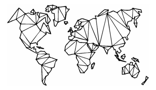 Calcomanía De Vinilo Para Pared Con Mapa Del Mundo, De...