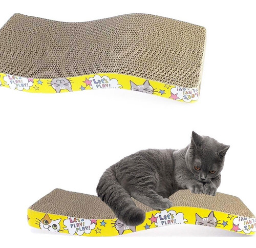 Rascador Para Gatos Ondulado Cartón Corrugado Gde Con Catnip