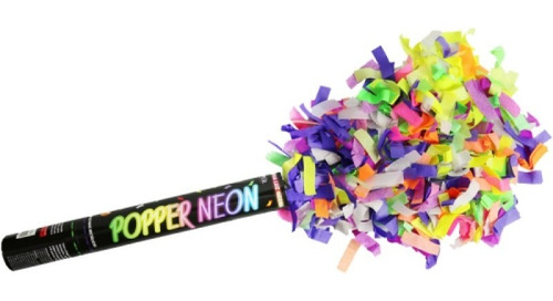 Lança Confete Popper Neon Luz Negra Baladas Festas 40 Cm