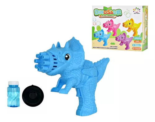 Brinquedo Crianças Faz Sabão Dinossauro Solta Bolhas Com Luz