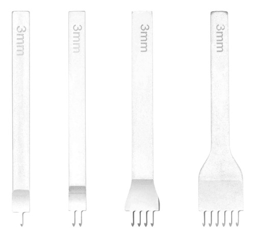 4x Herramientas Para Artesanía En Cuero, Perforadoras 3 Mm