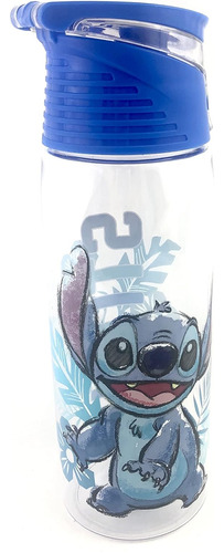 Botella De Agua Tapa Abatible De Disney Lilo And Stitch...