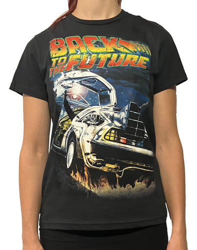 Remera Back To The Future Delorean Luminiscente Muy Lejano